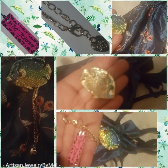 Sale💖NWT Betsey Johnson Crystal Blue Set+Handmade Bag - Picture 7 of 8